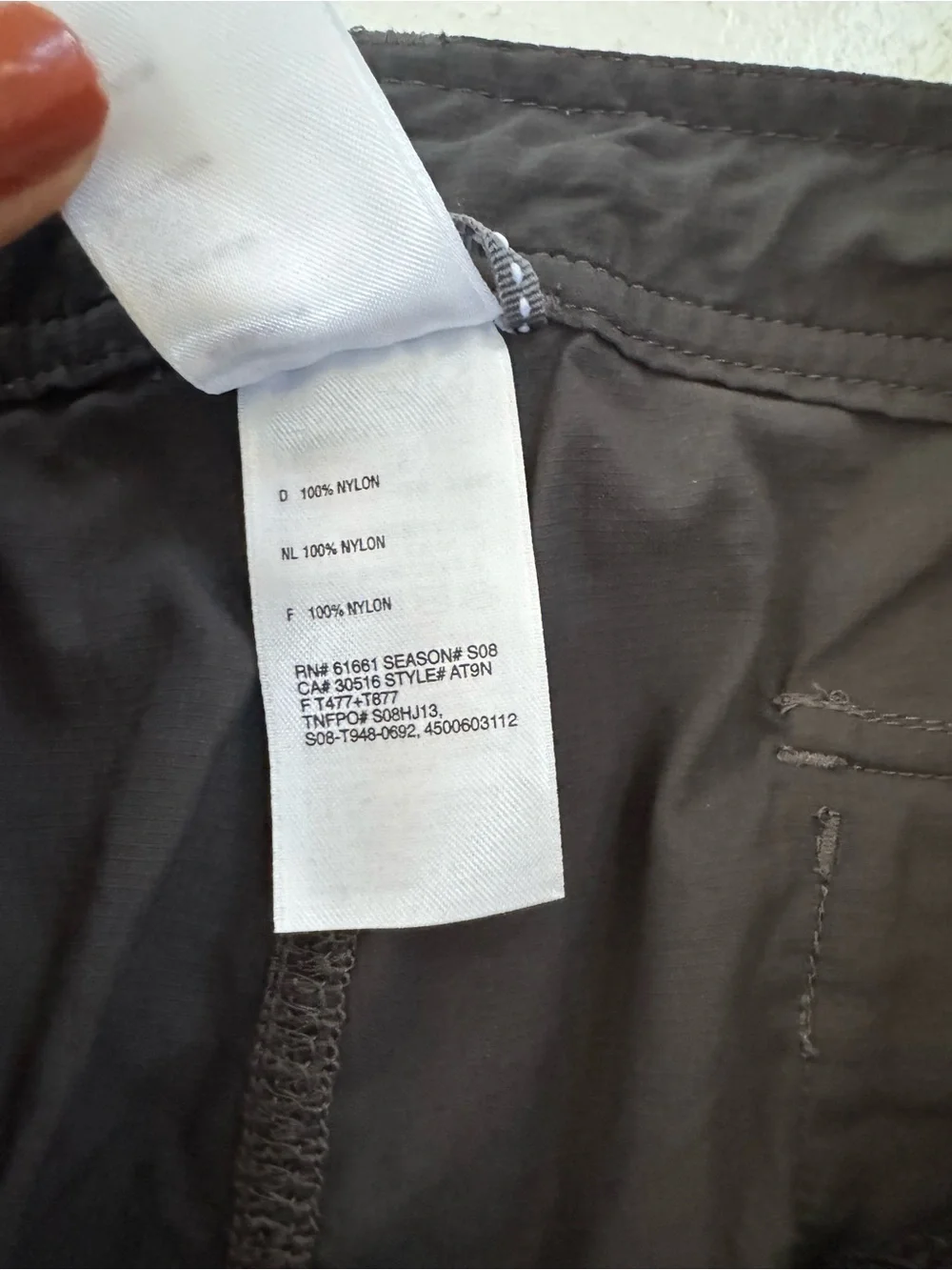 Men's The North Face nylon Pants with drawstring size 36 regular